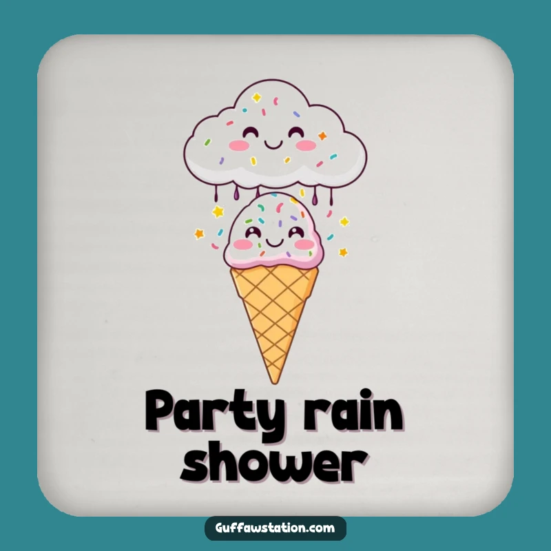 Funny Sprinkle Cloud Coasters: Cheerful Ice Cream Protection - Unique Funny Gift!