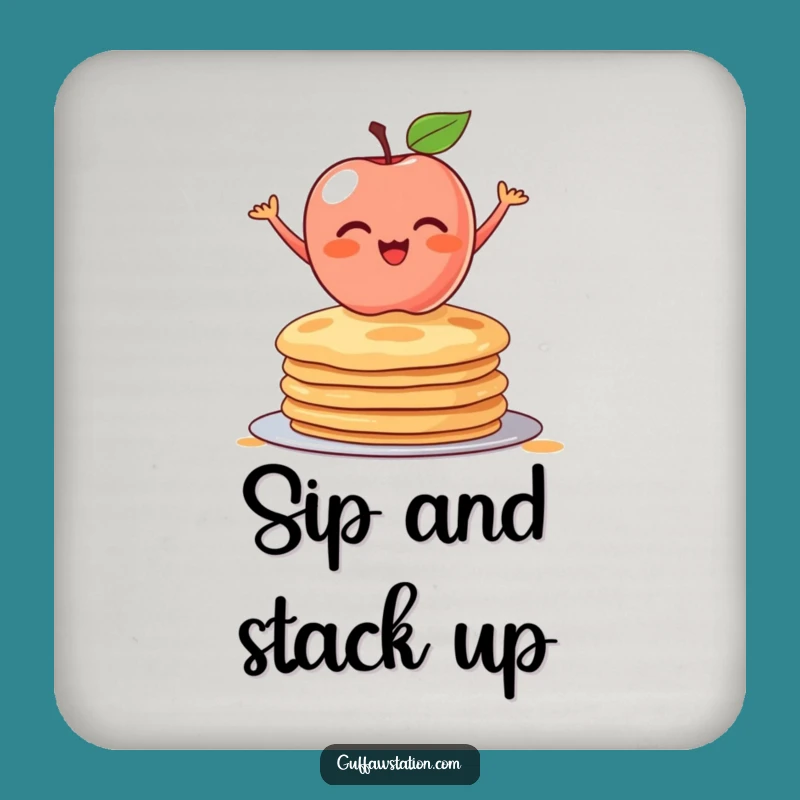 Funny Apple Pancakes Coaster - Protect Tables with Breakfast Charm, A Delightful Funny Gift