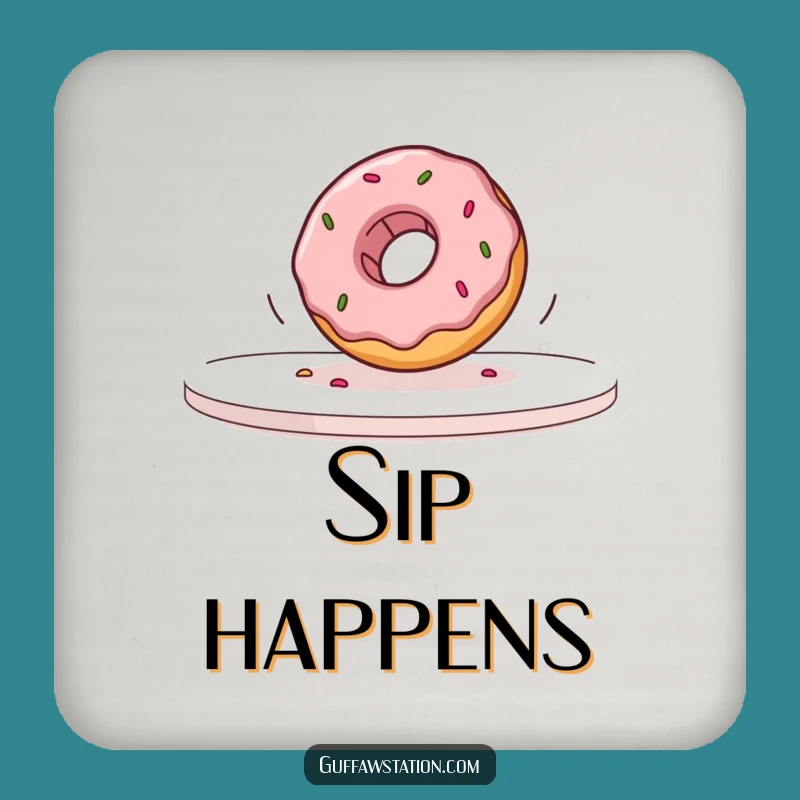Funny Slow Motion Donut Coasters: Protect Surfaces with Sweet Humor, Great Gift