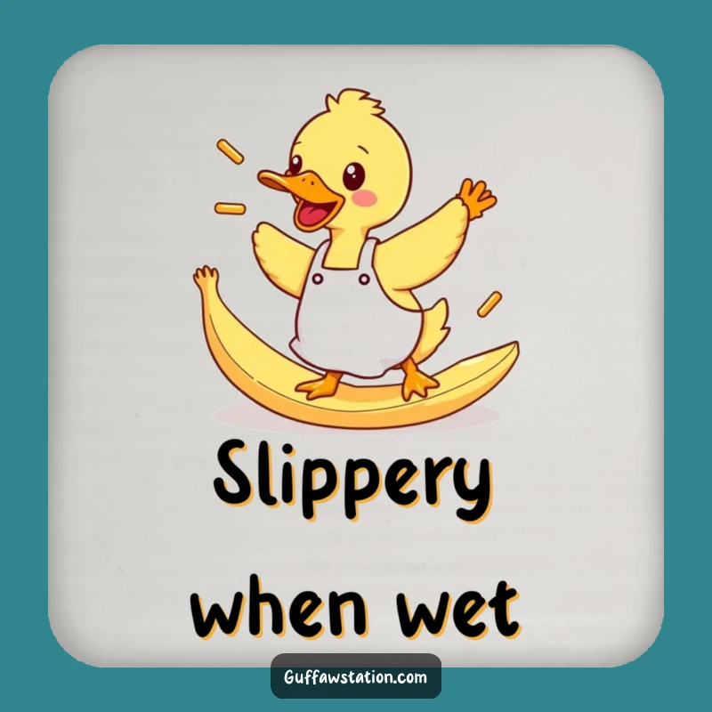 Funny Duck Fries Coaster: Protect Surfaces with Clumsy, Hilarious Art