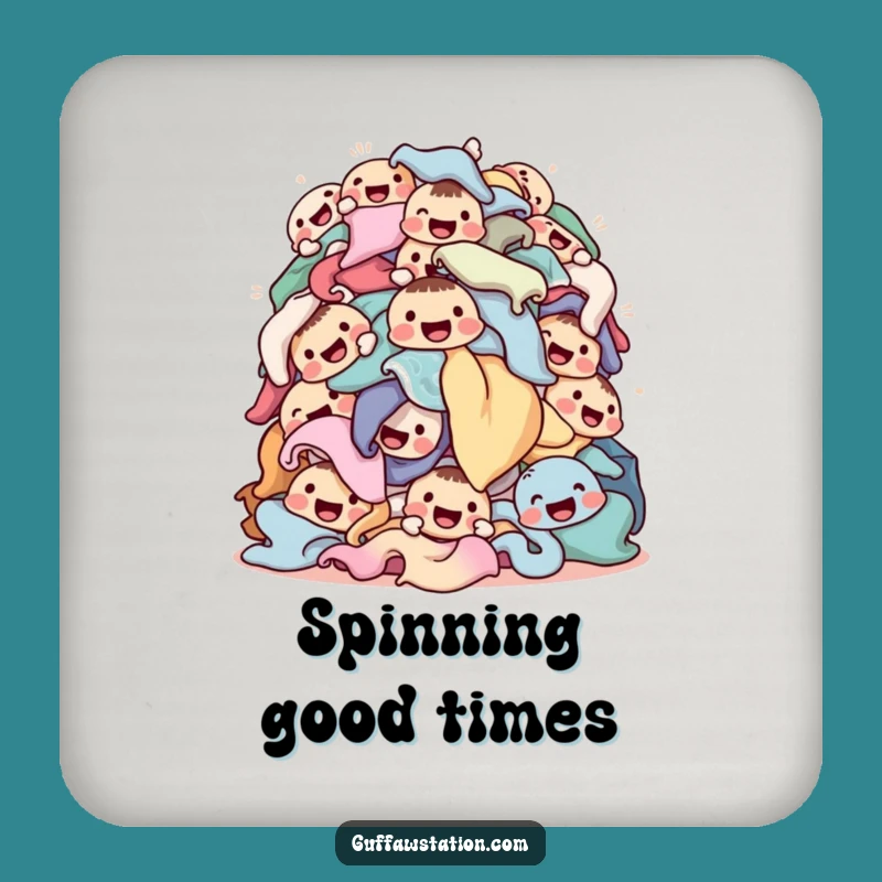 Funny Laundry Pile Drink Coasters - Set of Hilarious Chore Gifts