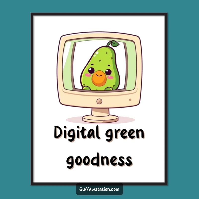 Funny Avocado Computer Poster - Nerdy Tech Art for Digital Walls Gift