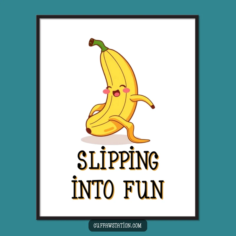 Funny Banana Slipping Poster - Exaggerated Flair Wall Art Decor