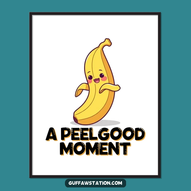 Funny Clumsy Banana Poster: Hilarious Fruit Fail Art for Your Walls