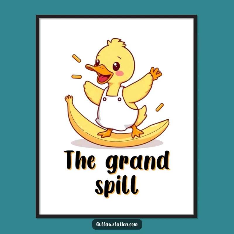 Funny Duck Fries Poster: Decorate with Clumsy & Hilarious Foodie Art