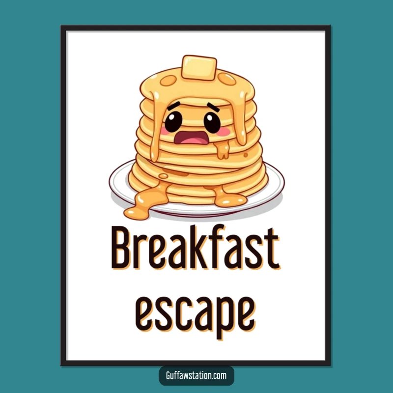 Funny Pancakes Sliding Poster: Whimsical Wall Art for Foodies!