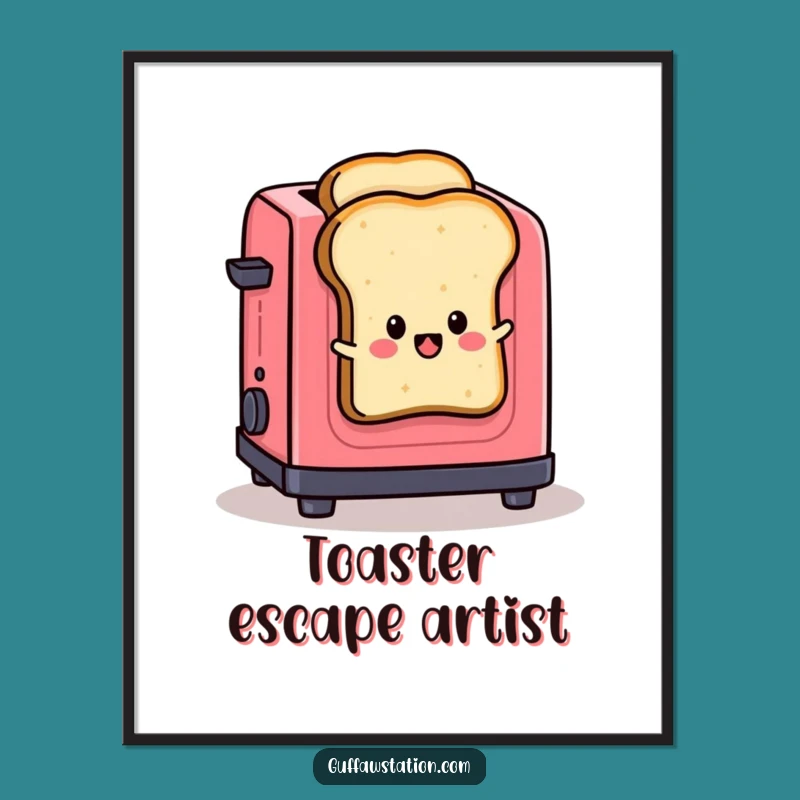 Funny Toast's Great Escape Poster: Hilarious Breakfast Art - Unique Funny Gift Idea!