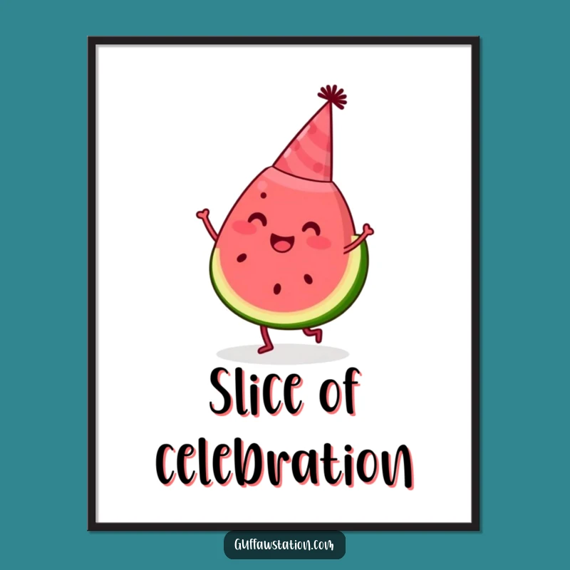 Funny Watermelon Dancing Poster: Hilarious Summer Decor for Festive Spaces!