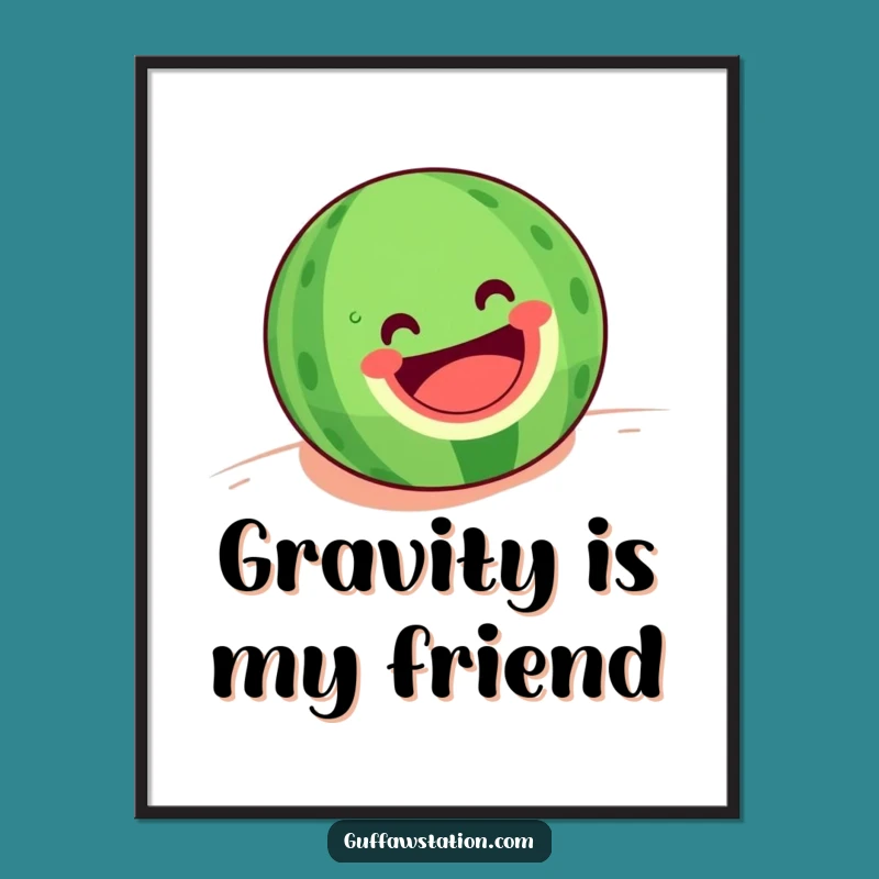 Funny Rolling Watermelon Poster: Joyful Summer Art - Unique Funny Gift Idea!