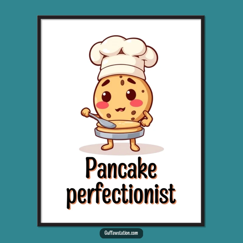 Funny Cookie Chef Pancake Poster - Kitchen Wall Art Decor!
