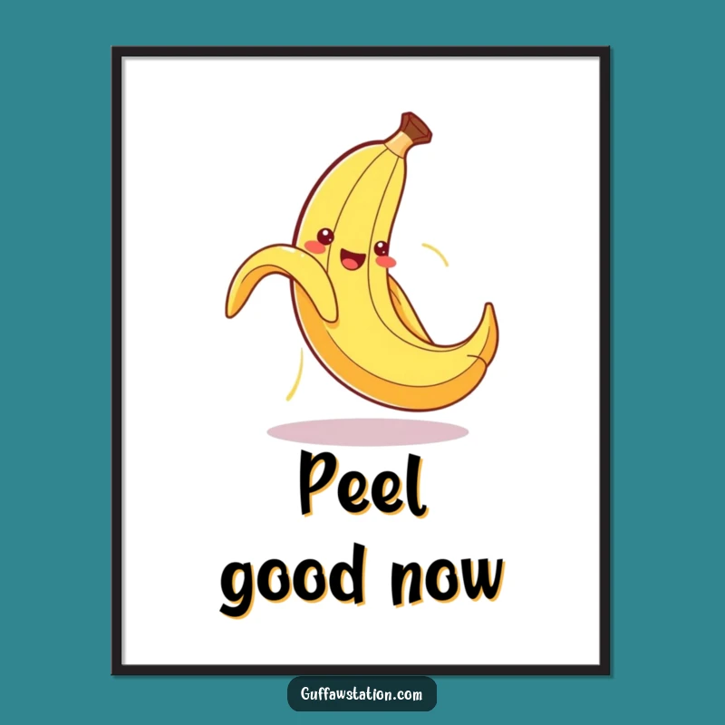 Funny Banana Peel Poster: Framed Laughter from a Self-Slipping Character