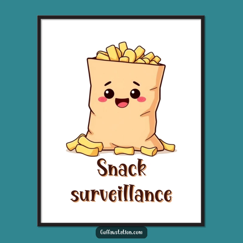Funny Mischievous Potato Poster - Hilarious Wall Art & Snack Gift Idea