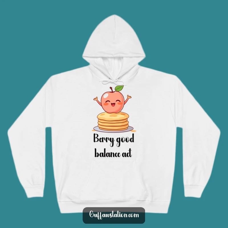 Funny Apple Pancakes Hoodie - Cozy Up with a Blushing Balance, Ultimate Funny Gift