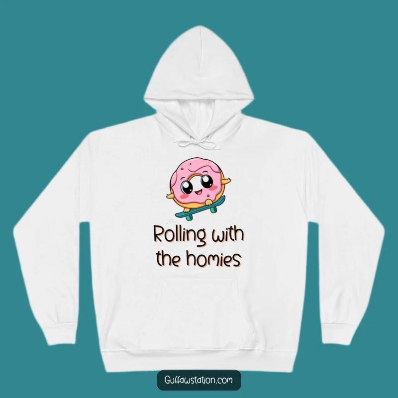 Funny Donut Skateboard Hoodie: Cozy & Hilarious, Great Funny Gift Idea