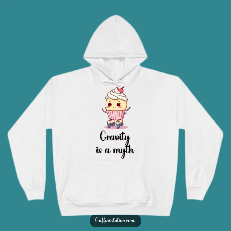 Cozy Funny Roller Skate Cupcake Hoodie: Bewildered Charm, Warm Gift!