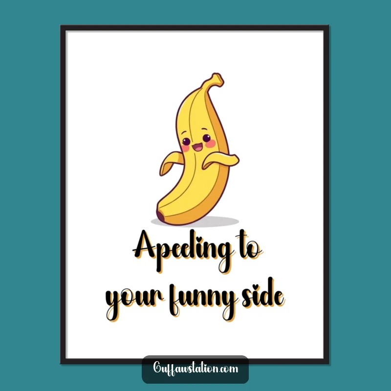 Funny Free Printable Wall Art: Clumsy Banana Slipping for Comedic Home Decor