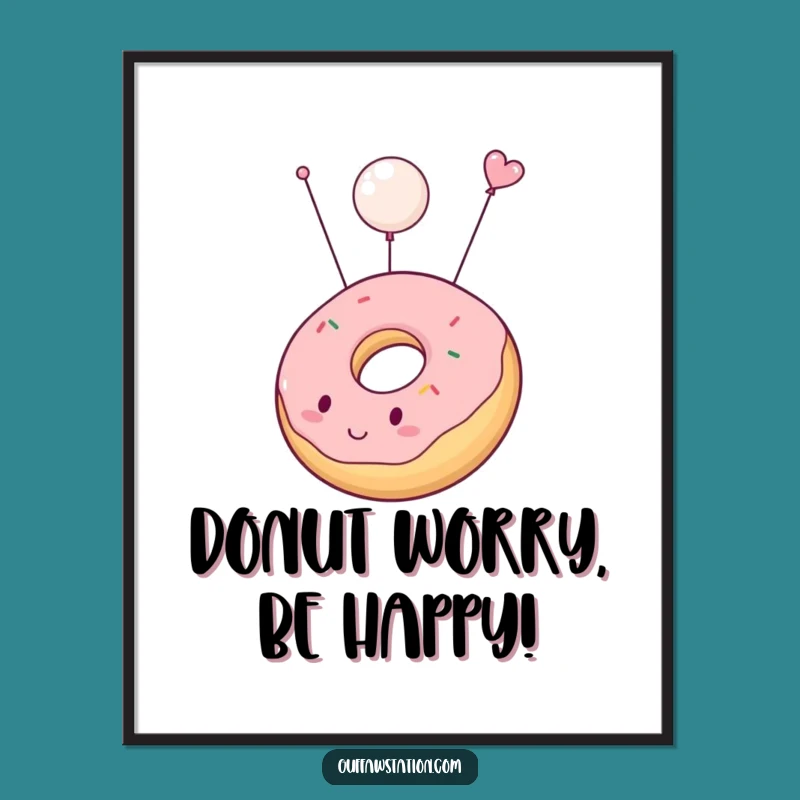 Free Printable Floating Donut Wall Art - Funny Downloadable Decor