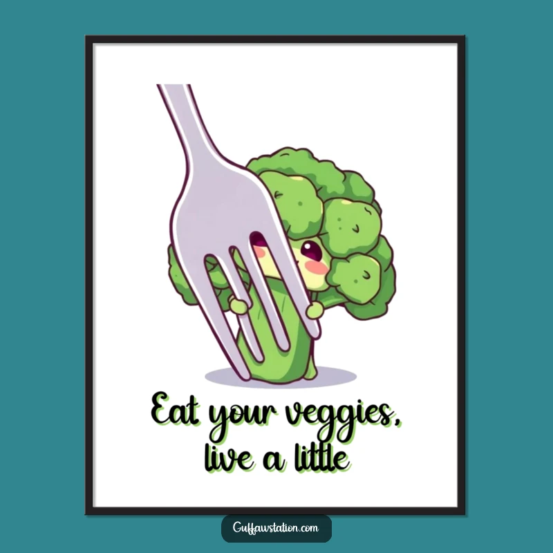 Free Printable Wall Art: Shy Broccoli Funny Downloadable Decor Gift