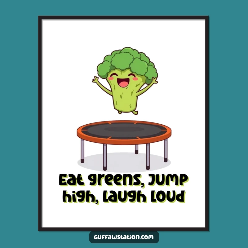 Free Printable Broccoli Art: Giggling Jump Humorous Decor