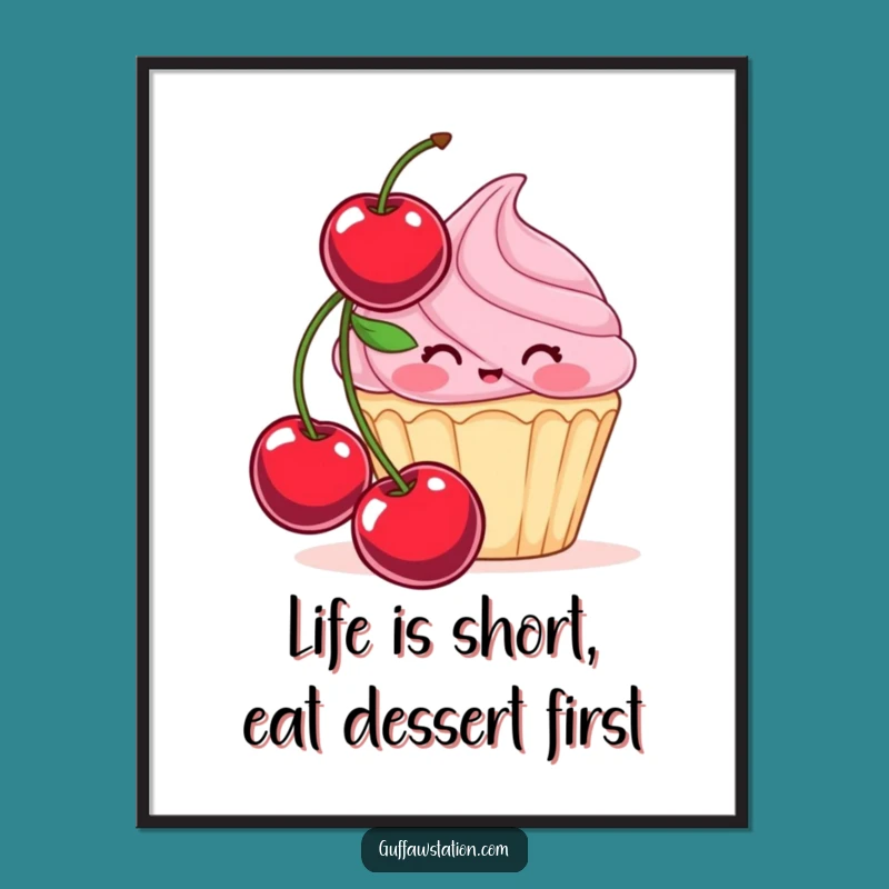 Free Printable Shy Cupcake Wall Art - Funny Downloadable Decor for Bakeries