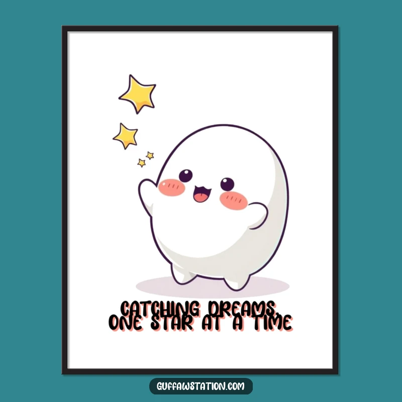 Free Printable Wall Art: Playful Blob Star Catcher Humorous Downloadable Dreamy Gift