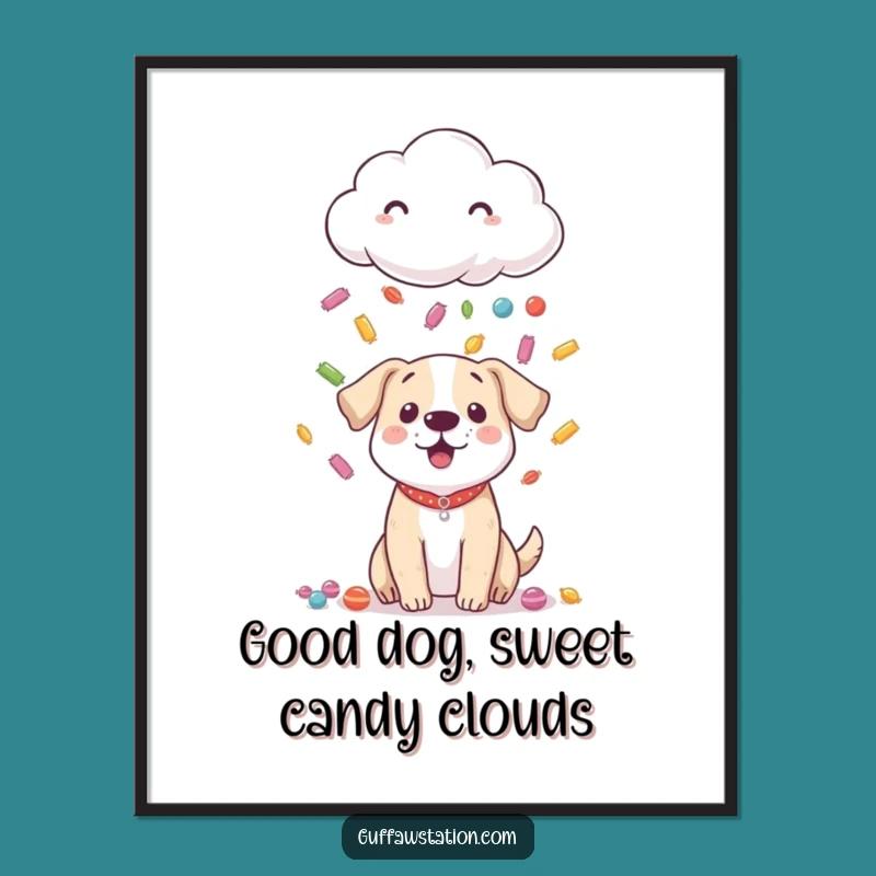 Free Printable Wall Art: Candy Cloud Doggy Delight Funny Downloadable Decor