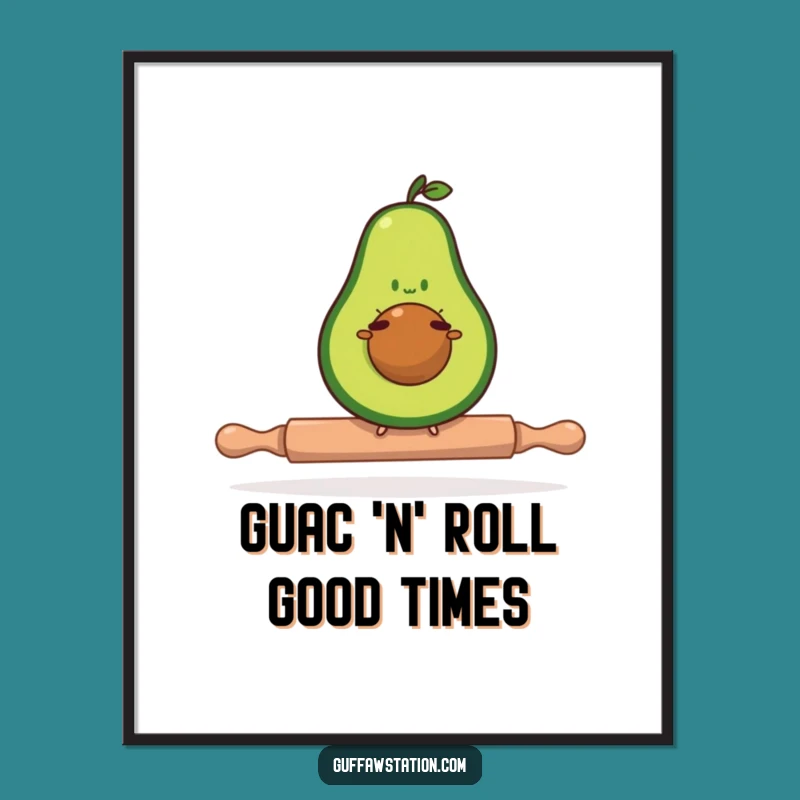 Funny Free Printable Wall Art: Balancing Avocado, Quirky Downloadable Decor, DIY Art