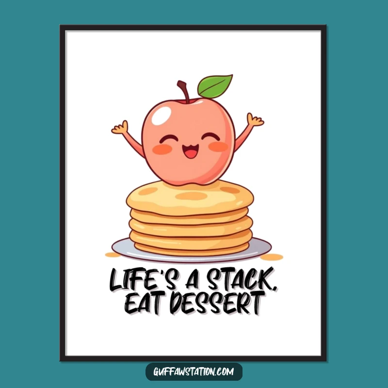 Funny Free Printable Wall Art: Apple Pancakes - Whimsical Downloadable Decor for Kitchens