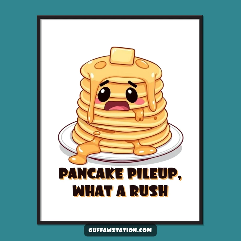 Free Printable Pancakes Sliding Art - Funny Downloadable Wall Decor for Kitchen Lovers