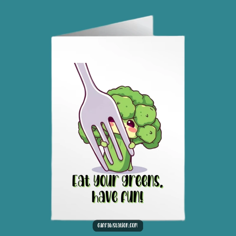 Free Printable Birthday Card: Shy Broccoli Funny Downloadable Gift