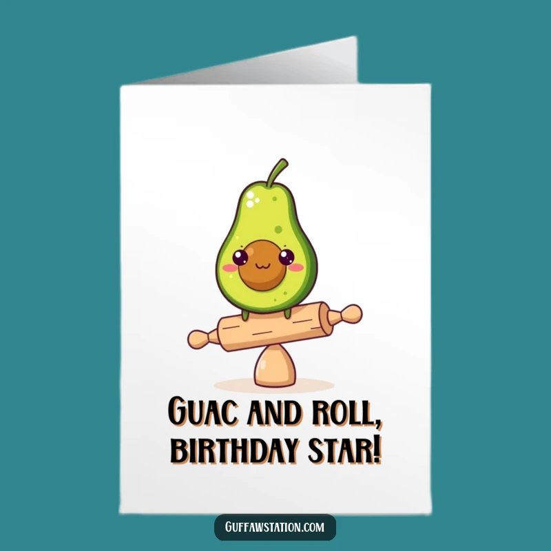 Free Printable Birthday Card: Avocado Balance - Funny Downloadable Greeting