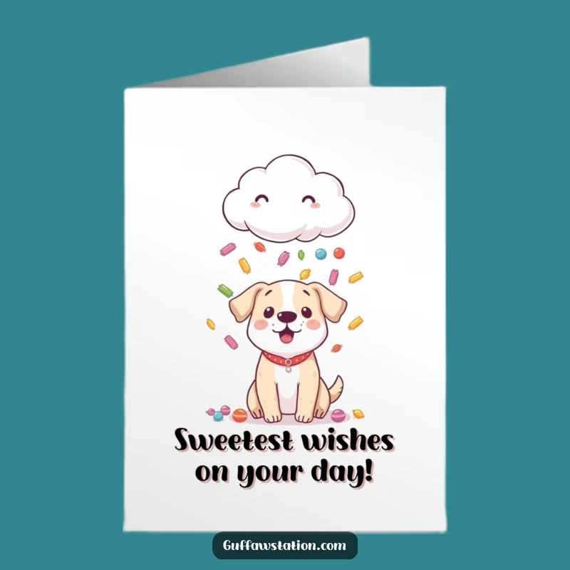 Free Printable Birthday Card: Candy Rain Cloud Funny Downloadable Gift