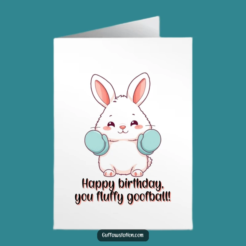 Funny Free Printable Birthday Card: Bunny's Oven Mitt Mishap Downloadable Gift