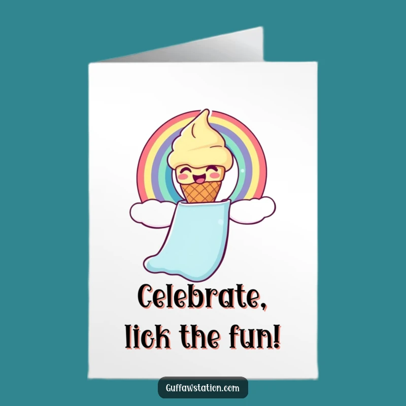 Funny Free Printable Birthday Card: Giggling Ice Cream, Hilarious Downloadable Gift