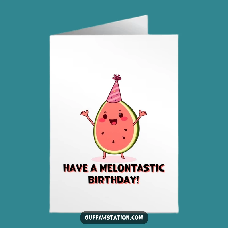 Free Printable Birthday Card: Happy Dancing Watermelon Party Fun!