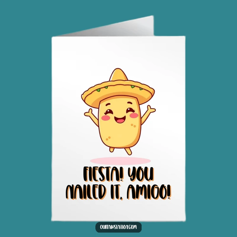 Free Printable Congratulations Card: Dancing Taco's Fiesta Downloadable for Success