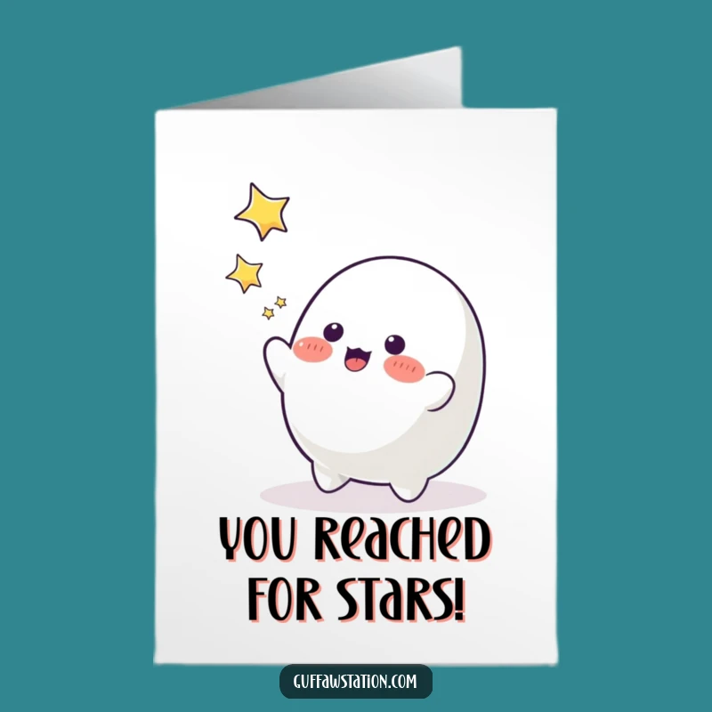 Free Printable Blob Congrats Card: Playful Star Catcher Downloadable Achievement Gift