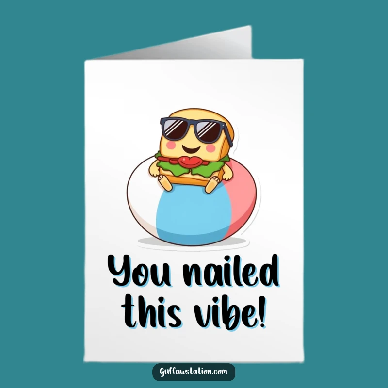 Free Printable Congrats Card: Cool Sandwich Relaxing - Fun Downloadable Gift