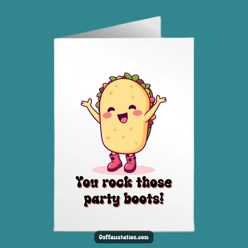 Free Printable Congrats Card: Taco Dances for Your Big Win Downloadable Gift