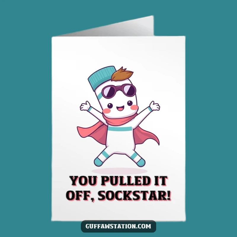 Free Printable Superhero Sock Congrats Card - Hilarious Downloadable Achievement Greeting