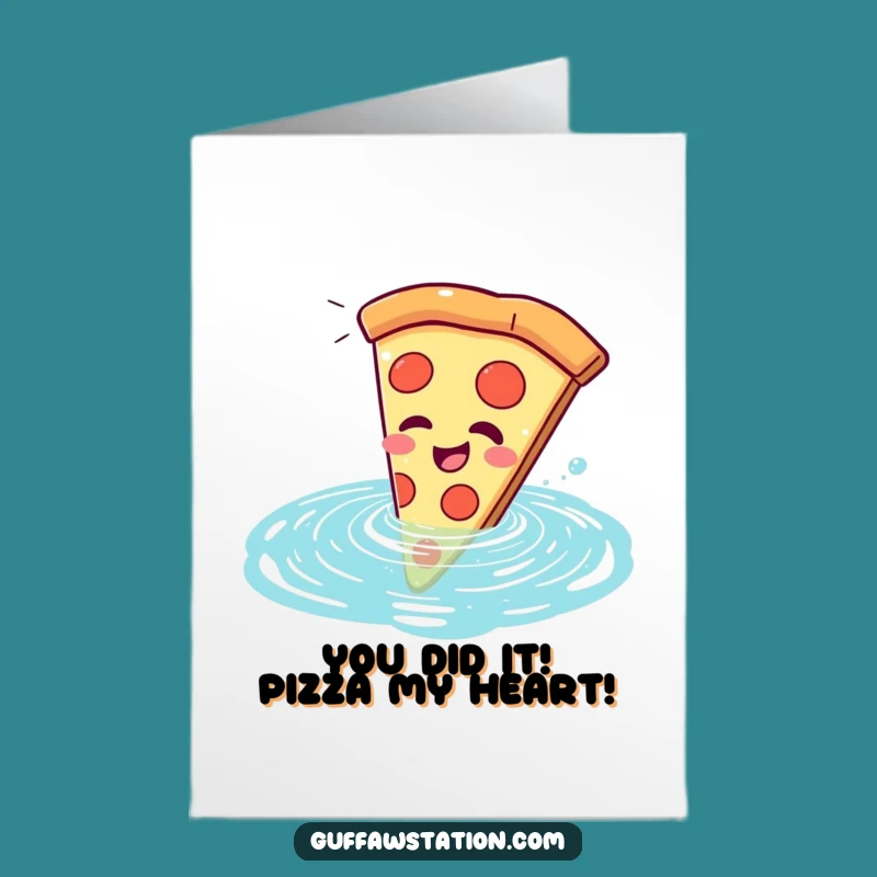 Hilarious Free Printable Congrats Card: Pizza Pool Dive, Downloadable Celebration