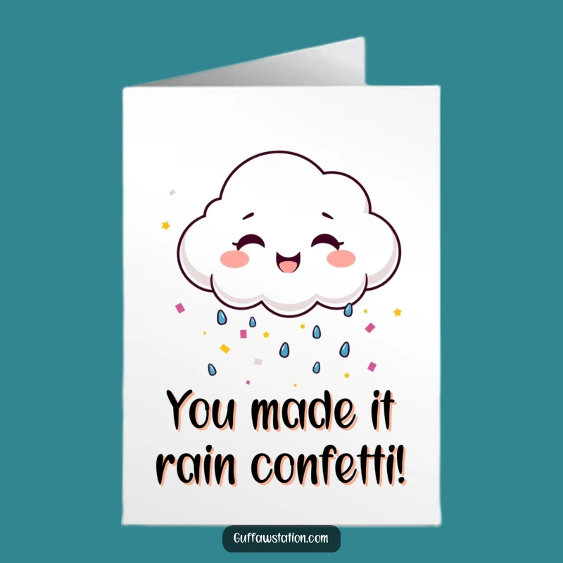 Free Printable Cloud Congrats Card: Confetti Tears Downloadable Celebration Gift