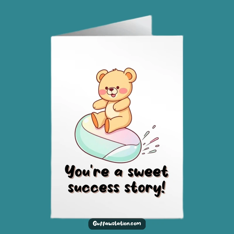 Congratulations Card: Free Printable Giggling Bear Jelly Bean Ride