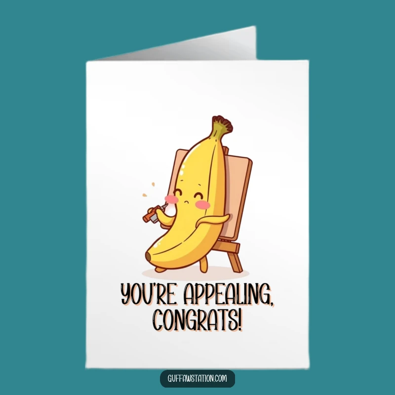 Free Printable Congrats Card: Banana Artist, Humorous Downloadable, Perfect DIY Gift