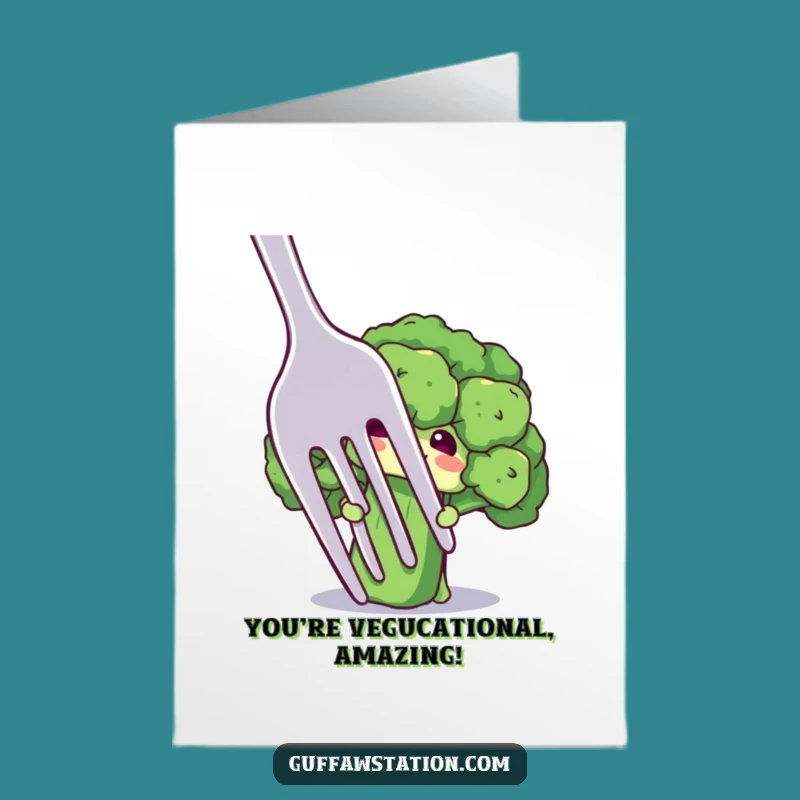 Free Printable Congrats Card: Shy Broccoli Surprise Downloadable Gift