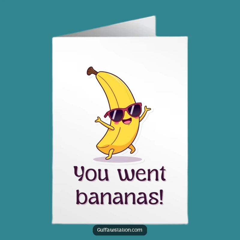 Free Printable Happy Banana Cartwheel Congrats Card - Funny Downloadable Achievement Gift