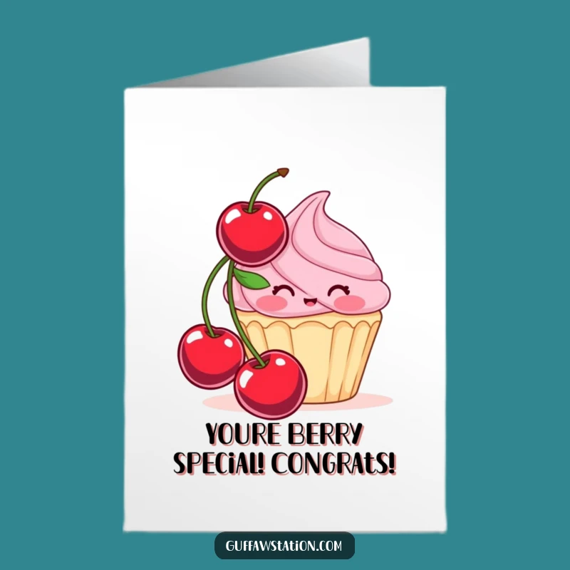 Free Printable Shy Cupcake Congrats Card - Funny Downloadable Gift