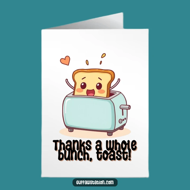 Free Printable Funny Toast Thank You Card: Express Gratitude with a Flying Toast
