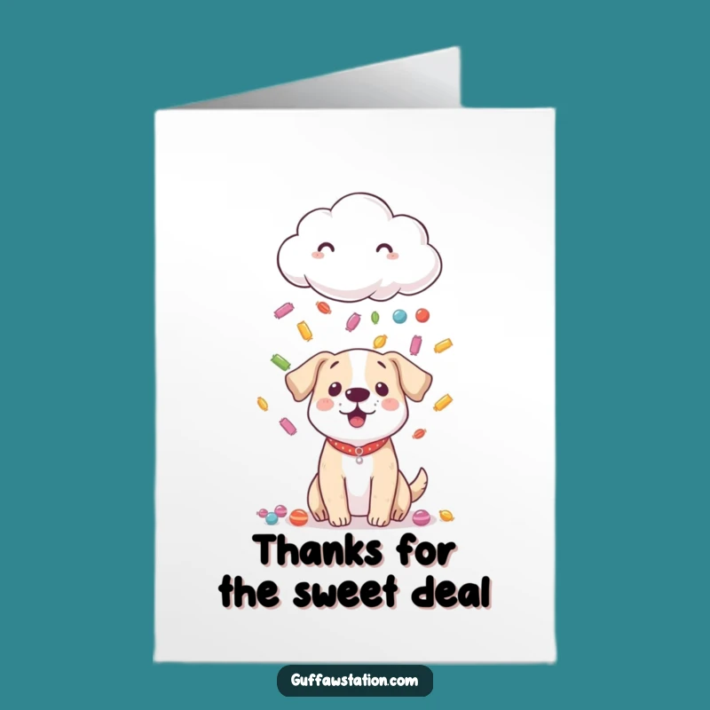 Free Printable Thank You Card: Candy Cloud Surprise Funny Downloadable Gift