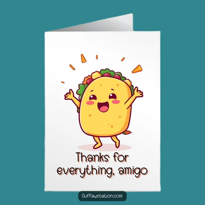 Free Printable Thank You Card: Happy Taco Dancer for a Fun DIY Message
